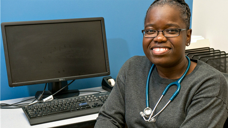 Smiling female doctor